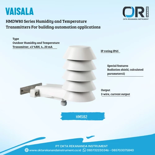VAISALA HMS82 Outdoor Humidity and Temperature Transmitter, ±3 %RH, 4…20 m