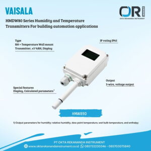 HMW89D RH + T Wall mount Transmitter, ±3 %RH, Display, IP65 PRE ORDER 4-8 WEEKS