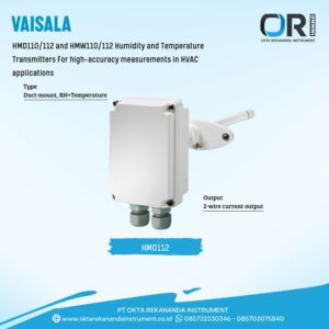 VAISALA HMD112 RH+T Duct Transmitter, ±2 %RH, 4...20 mA PRE ORDER 4-8 WEEKS